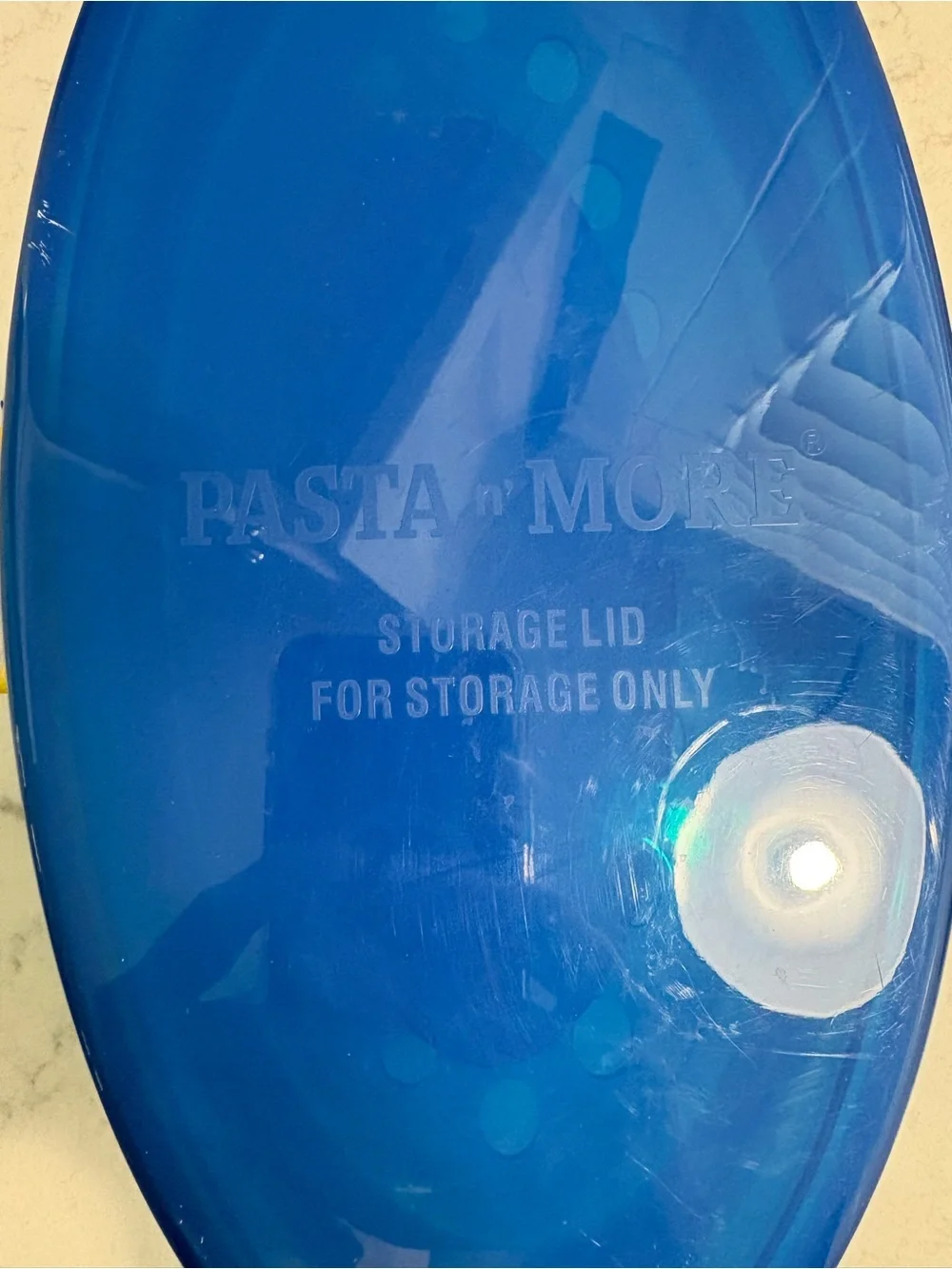 Pasta N More blue  Oval microwave pasta cooker